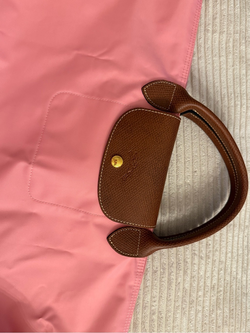 Longchamp Pink Travel Bag Le Pliage Original L with Longchamp Shoulder Strap - Picture 2 of 5